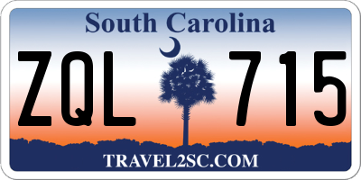 SC license plate ZQL715