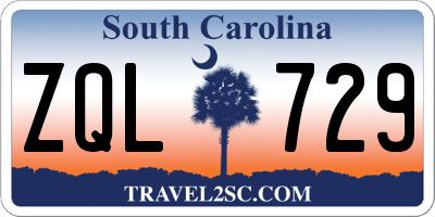 SC license plate ZQL729