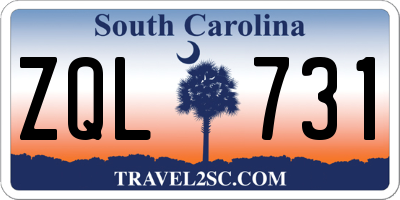SC license plate ZQL731