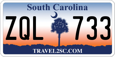 SC license plate ZQL733