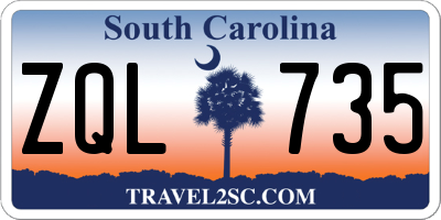 SC license plate ZQL735