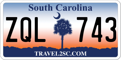 SC license plate ZQL743