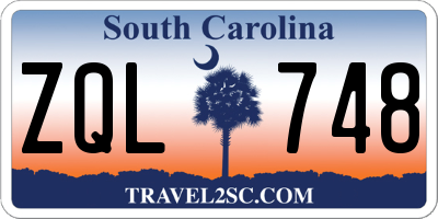 SC license plate ZQL748