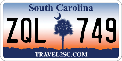 SC license plate ZQL749