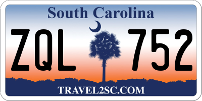 SC license plate ZQL752