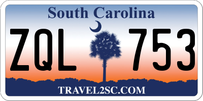 SC license plate ZQL753