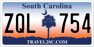 SC license plate ZQL754