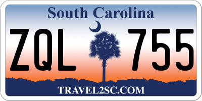 SC license plate ZQL755