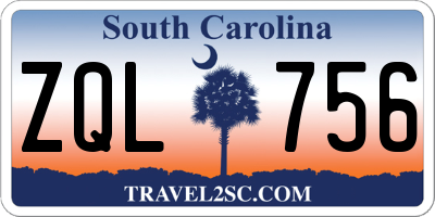 SC license plate ZQL756