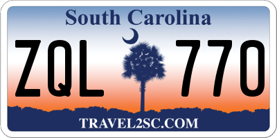 SC license plate ZQL770