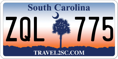 SC license plate ZQL775