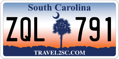 SC license plate ZQL791