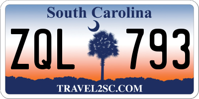 SC license plate ZQL793
