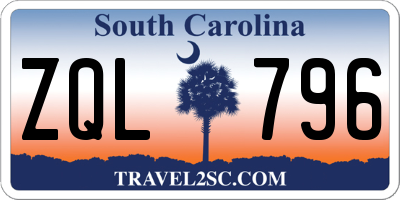 SC license plate ZQL796