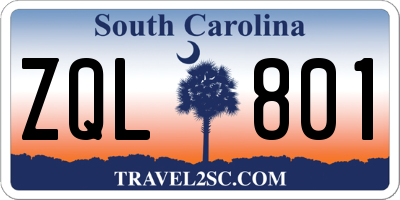 SC license plate ZQL801