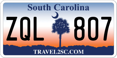 SC license plate ZQL807