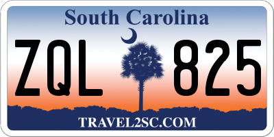 SC license plate ZQL825