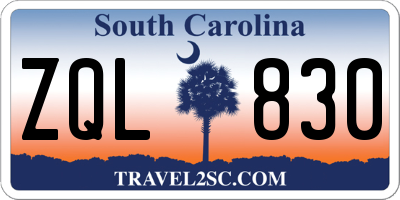 SC license plate ZQL830