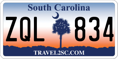 SC license plate ZQL834