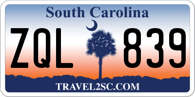 SC license plate ZQL839