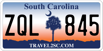 SC license plate ZQL845