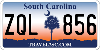 SC license plate ZQL856