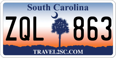 SC license plate ZQL863
