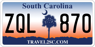 SC license plate ZQL870