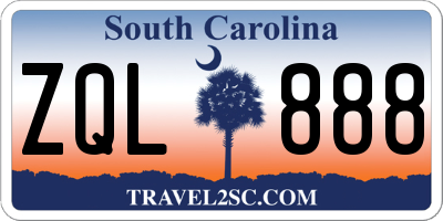 SC license plate ZQL888