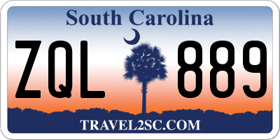 SC license plate ZQL889
