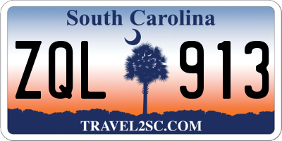 SC license plate ZQL913
