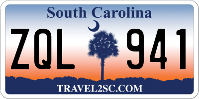 SC license plate ZQL941