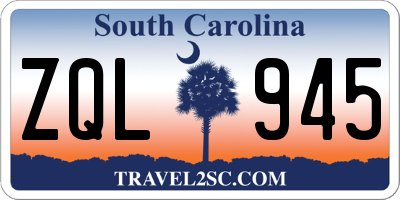 SC license plate ZQL945
