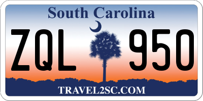 SC license plate ZQL950