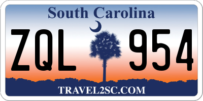 SC license plate ZQL954