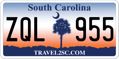 SC license plate ZQL955