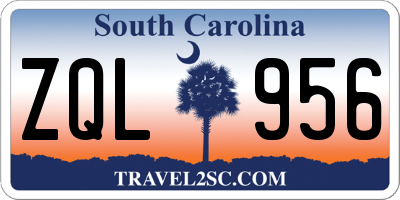 SC license plate ZQL956