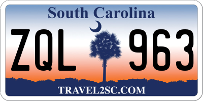 SC license plate ZQL963
