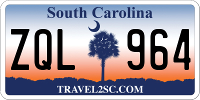 SC license plate ZQL964