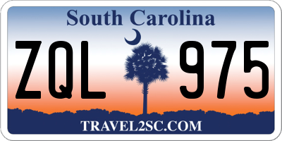 SC license plate ZQL975