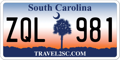 SC license plate ZQL981