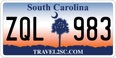 SC license plate ZQL983