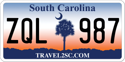 SC license plate ZQL987