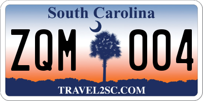 SC license plate ZQM004