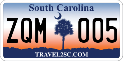 SC license plate ZQM005
