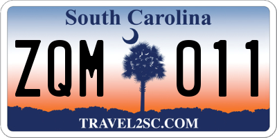 SC license plate ZQM011