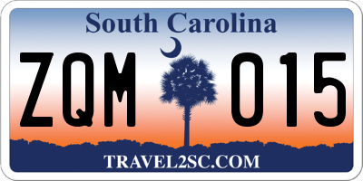 SC license plate ZQM015