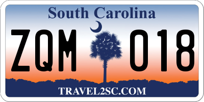 SC license plate ZQM018