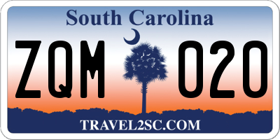 SC license plate ZQM020