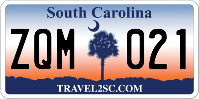 SC license plate ZQM021
